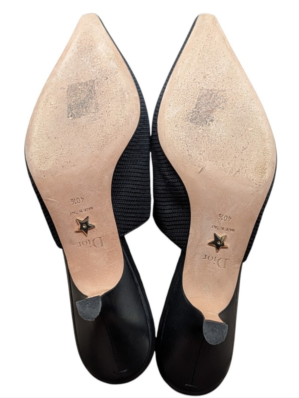 Dior Logo Black Slingback Kitten Heels J'ADIOR Ribbon Pointed Pumps Size EU 40.5 - Picture 14 of 14